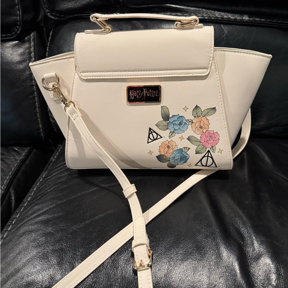 Harry Potter Deathly Hollows Logo Floral Handbag